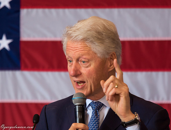 Bill Clinton campaigning for Hillary Clinton in Evanston, IL