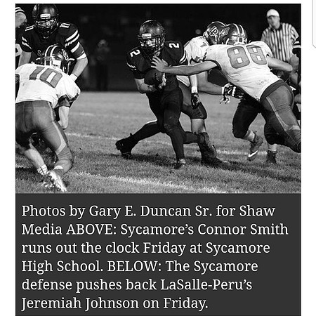 High School football game in Sycamore, IL